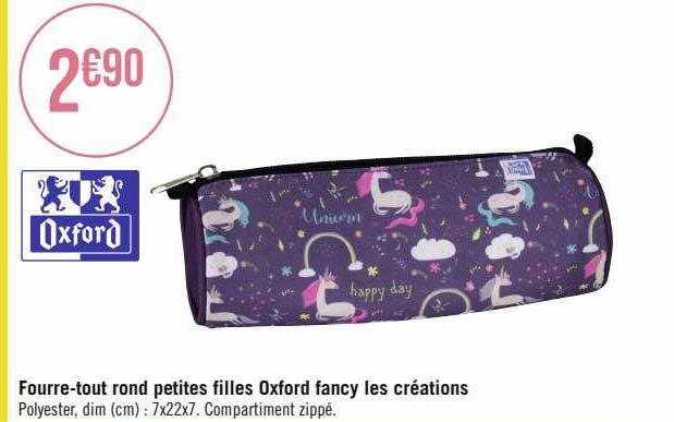Fourre-tout Rond Petites Filles Oxford Fancy Les Créations