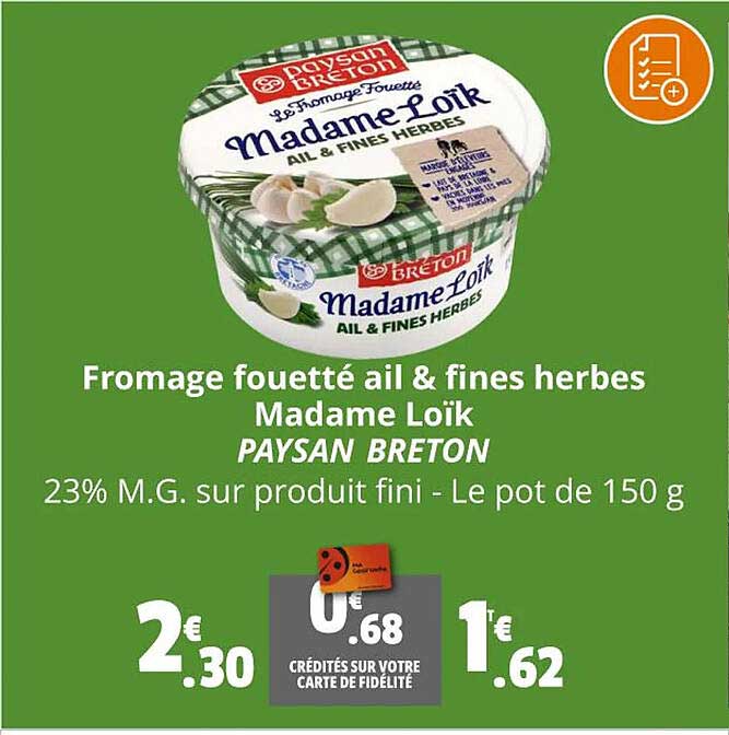 fromage fouetté ail & fines herbes madame loïk paysan breton
