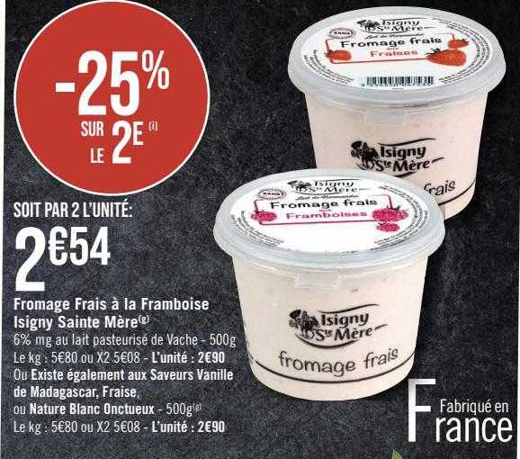 fromage frais à la framboise isigny sainte mère