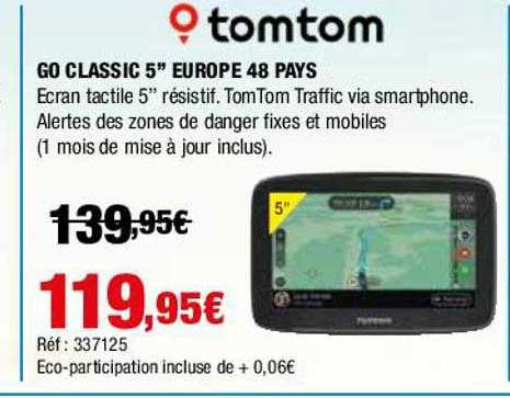 g0 classic 5" europe 48 pays tomtom