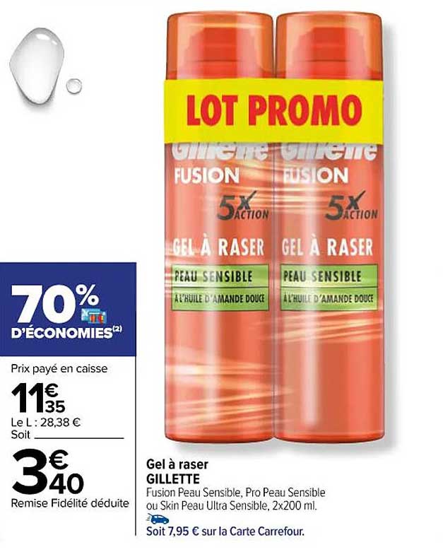gel à raser gillette