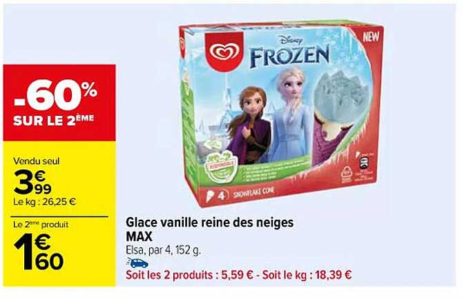glace vanille reine des neiges max
