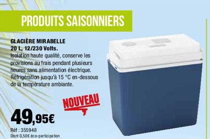 glacière mirabelle 20l, 12-230 volts