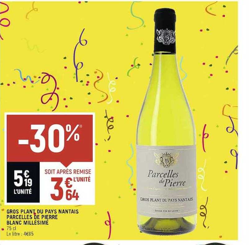 gros plant du pays nantais parcelles de pierre blanc millésimé