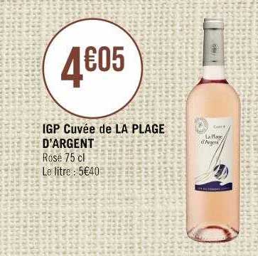 igp cuvée de la plage d'argent