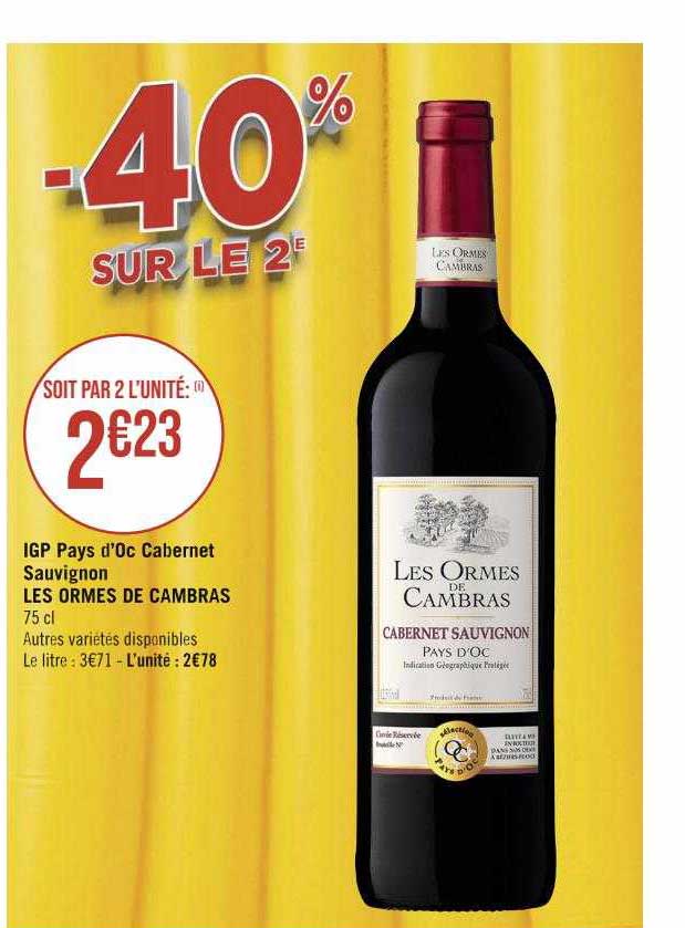 igp pays d'oc cabernet sauvignon les ormes de cambras