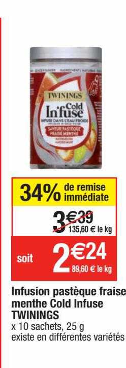 infusion pastèque fraise menthe cold infuse twinings