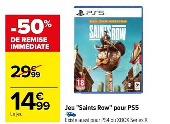 jeu "saints row" pour ps5