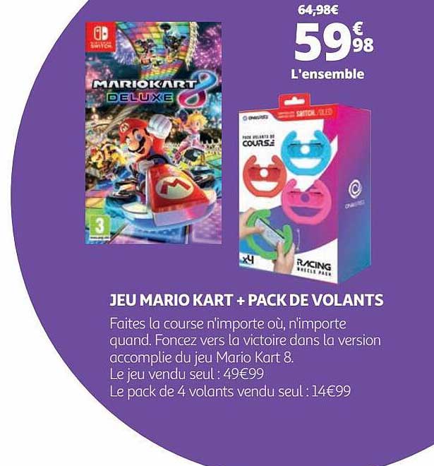 jeu mario kart + pack de volants