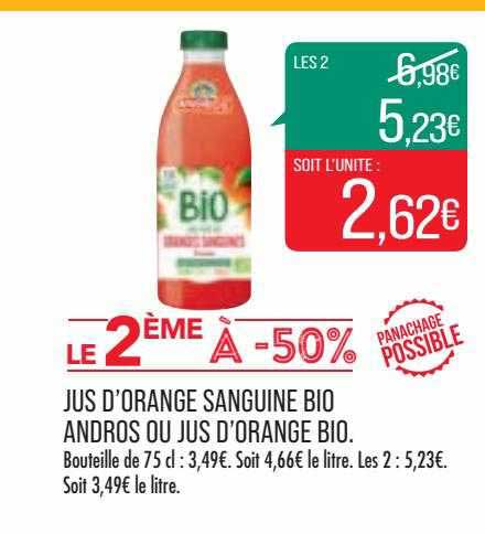 jus d'orange sanguine bio andros ou jus d'orange bio