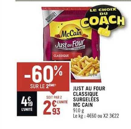 just au four classique surgelées mc cain