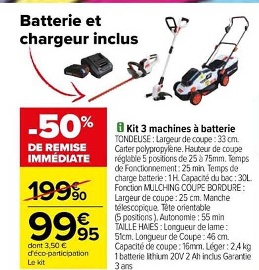 kit 3 machines à batterie