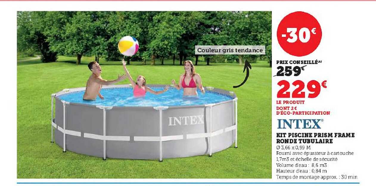 kit piscine prism frame ronde tubulaire intex