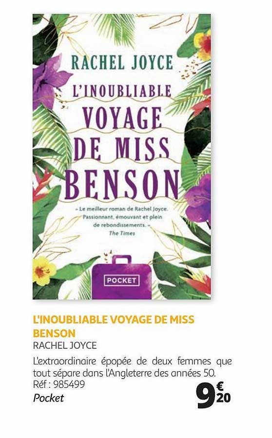 l'inoubliable voyage de miss benson - rachel joyce