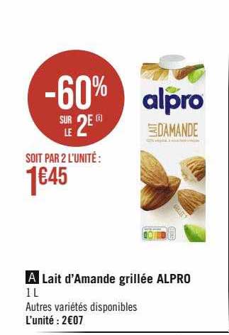 lait d'amande grillée alpro