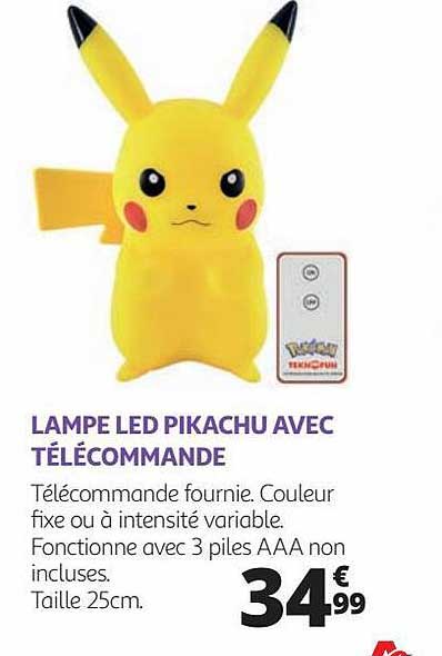 Lampe Led Pikachu Avec Télécommande