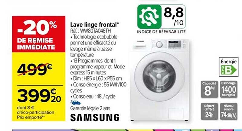 lave linge frontal samsung