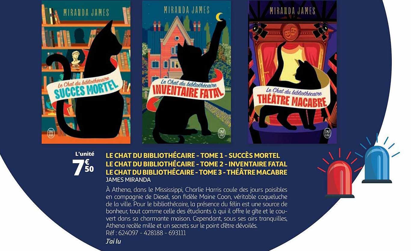 Le Chat Du Bibliothécaire - Tome 1 - Succès Mortel, Le Chat Du Bibliothécaire - Tome 2 - Inventaire Fatal, Le Chat Du Bibliothécaire - Tome 3 - Théâtre Macabre - James Miranda