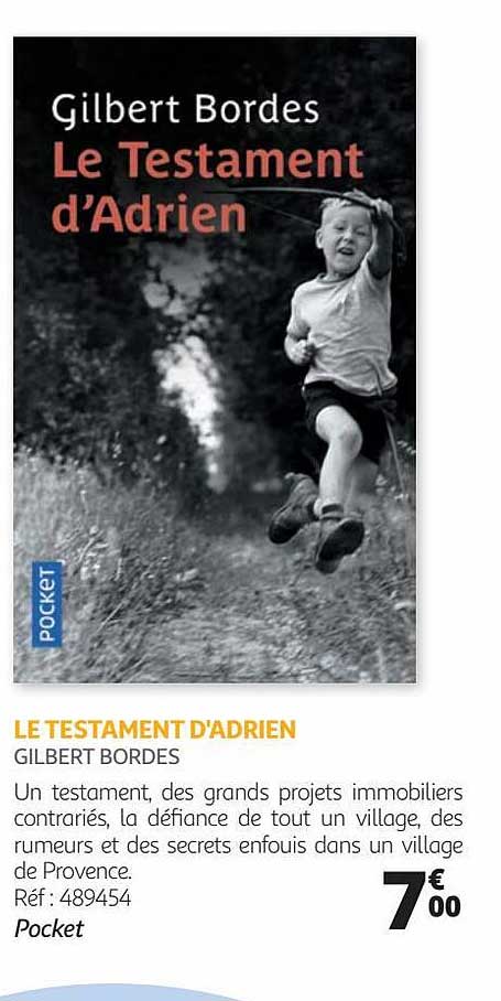 le testament d'adrien - gilbert bordes