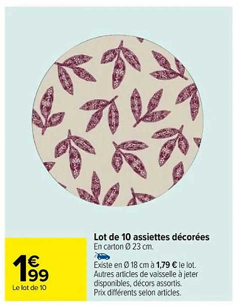 Lot De 10 Assiettes Décorées