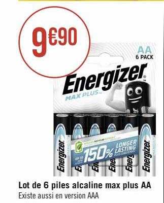 Lot De 6 Piles Alcaline Max Plus Aa Energizer