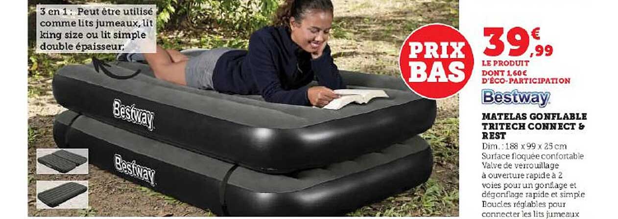 matelas gonflable tritech connect & rest bestway