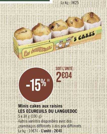 Minis Cakes Aux Raisins Les écureuils Du Languedoc