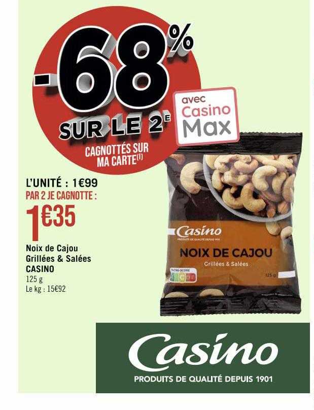 Noix De Cajou Grillées & Salées Casino