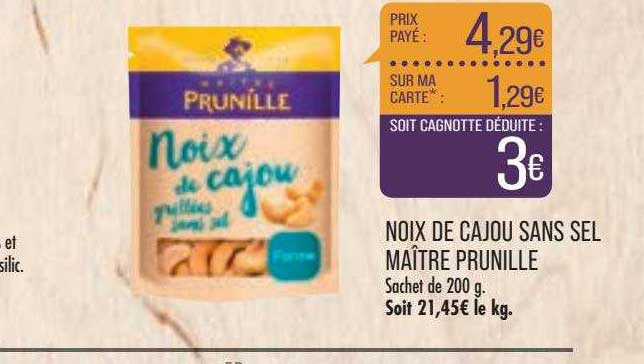 noix de cajou sans sel maître prunille