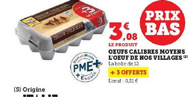 œufs calibres moyens l'œuf de nos villages