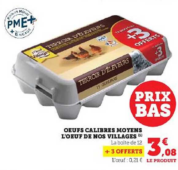 œufs calibres moyens l'œuf de nos villages