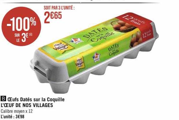 œufs datés sur la coquille l'œuf de nos villages