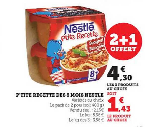 p'tite recette dès 8 mois nestlé