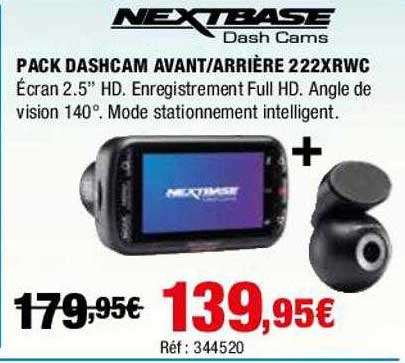 pack dashcam avant-arrière 222xrwc nextbase