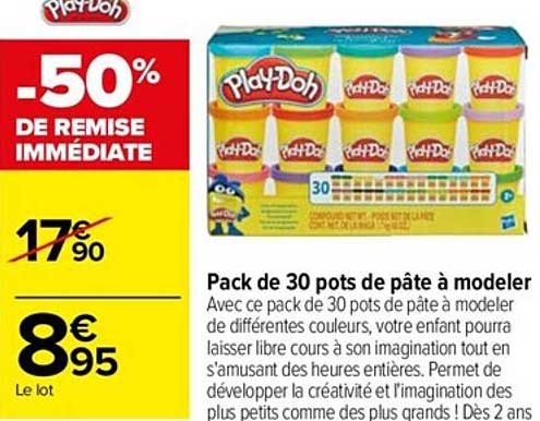 pack de 30 pots de pâte à modeler play-doh