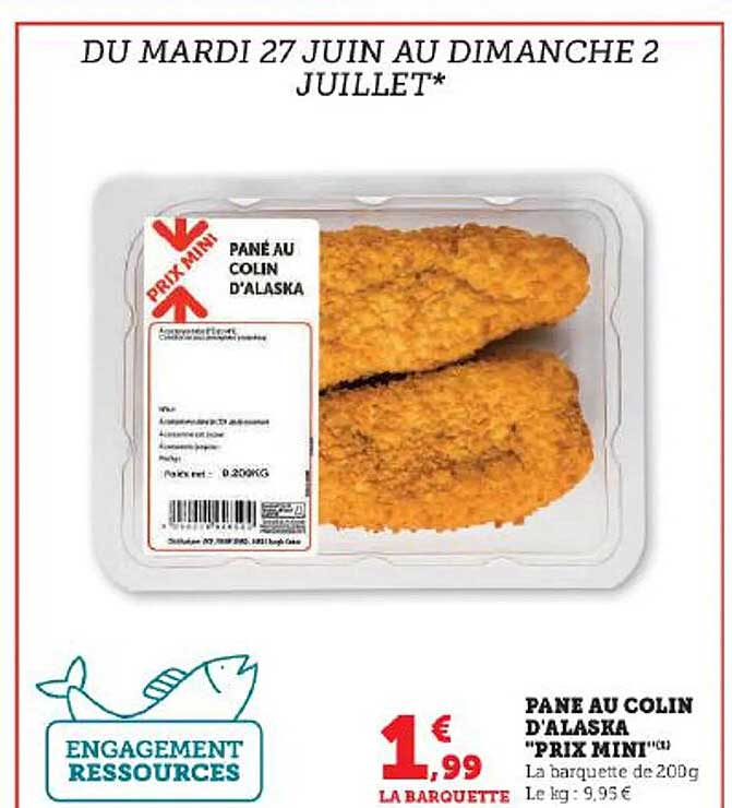 pané au colin d'alaska "prix mini"