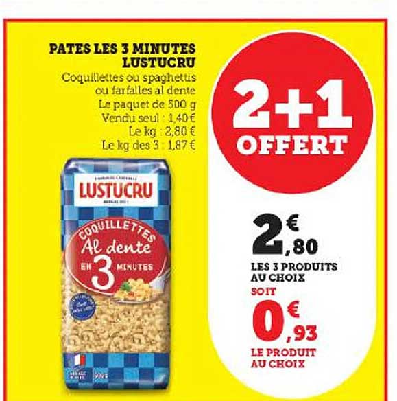 pâtes les 3 minutes lustucru