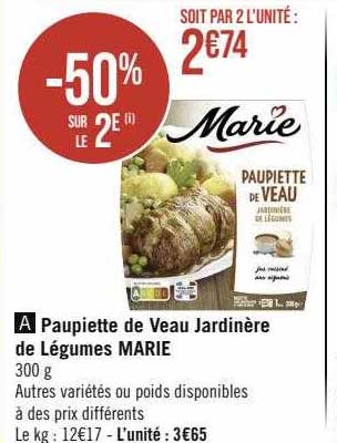 Paupiette De Veau Jardinière De Légumes Marie