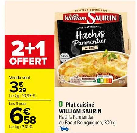 plat cuisiné william saurin