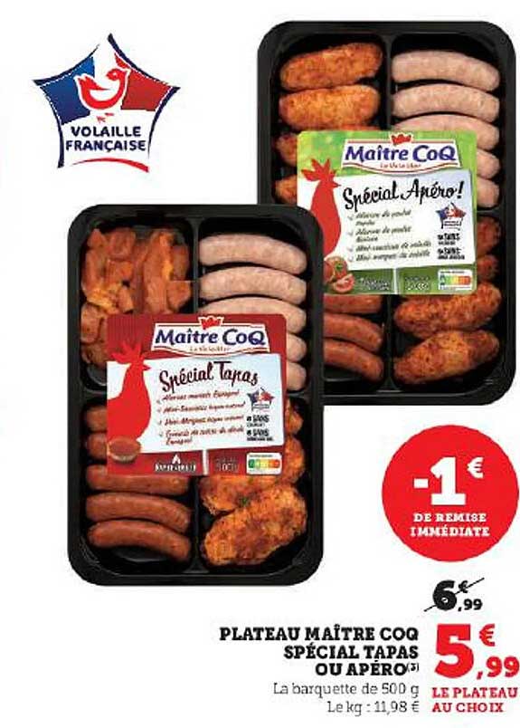 plateau maître coq spécial tapas ou apéro