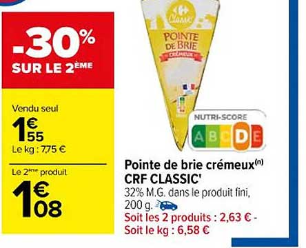 pointe de brie crémeux crf classic