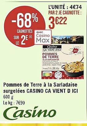 pommes de terre à la sarladaise surgelées casino ça vient d ici