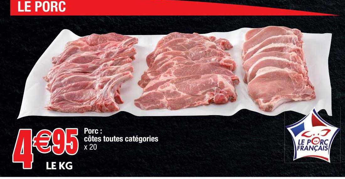 porc : côtes toutes catégories