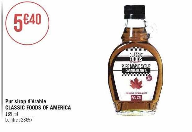 pur sirop d'érable classic foods of america