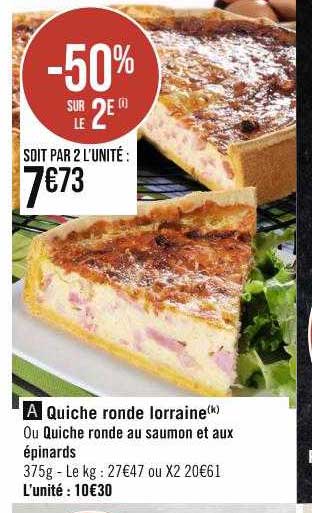 Quiche Ronde Lorraine Ou Quiche Ronde Au Saumon Et Aux épinards