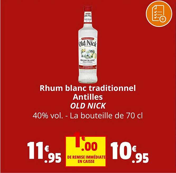 rhum blanc traditionnel antilles old nick