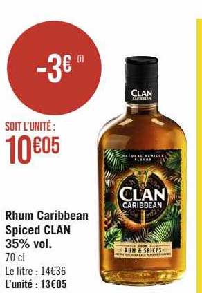rhum caribbean spiced clan 35% vol.