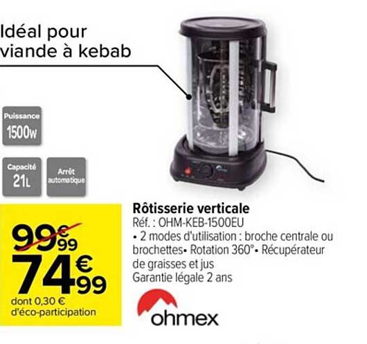 rôtisserie verticale ohmex