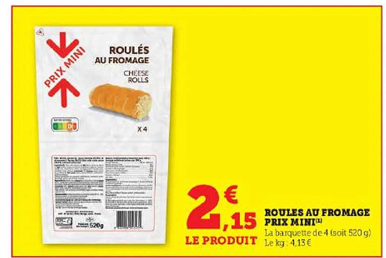 roulés au fromage prix mini