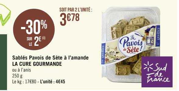 sablés pavois de sète à l'amande la cure gourmande